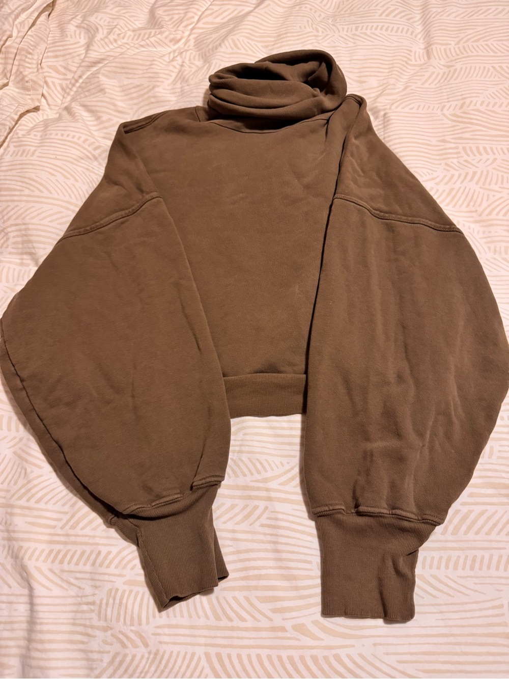 Agolde Balloon Sleeve Turtleneck Sweater Green Size M